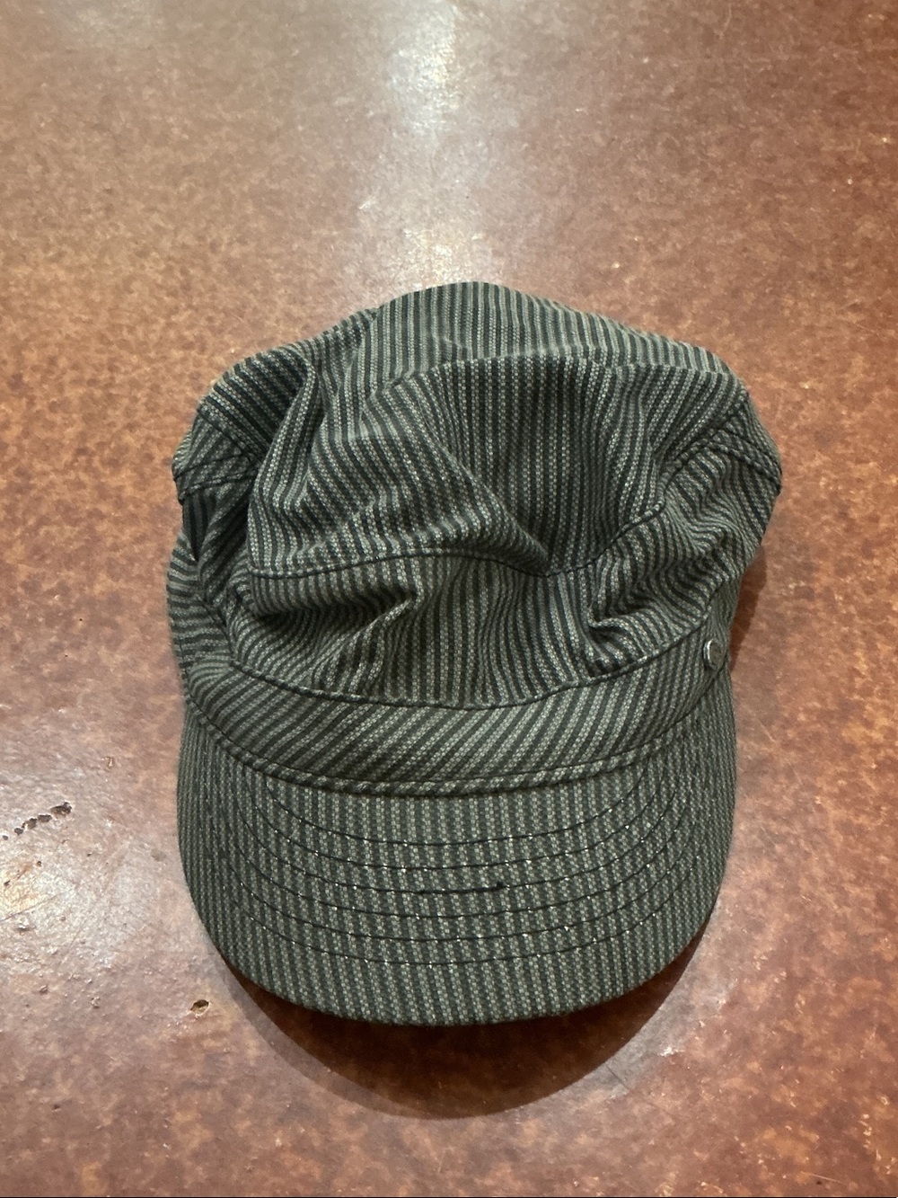 Striped Gray Black  Cadet Cap for Women